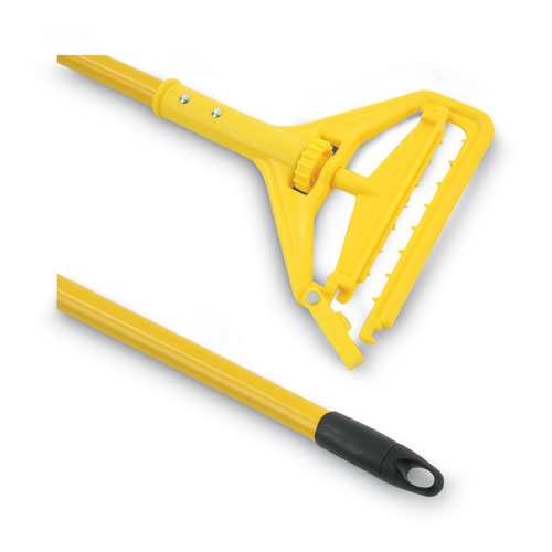 Image of Quick Change Side-Latch Plastic Mop Head Handle, 60" Aluminum Handle, Yellow