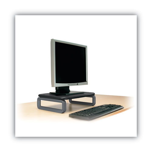 Image of Monitor Stand with SmartFit, For 24" Monitors, 15.5" x 12" x 3" to 6", Black/Gray, Supports 80 lbs