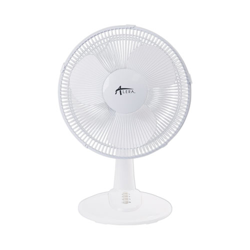 12" 3-Speed Oscillating Desk Fan, Plastic, White ALEFAN122W