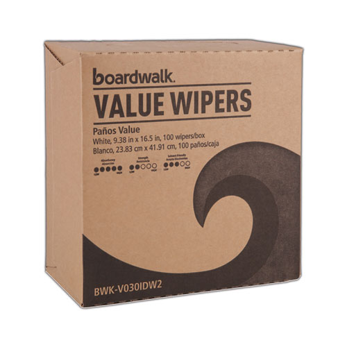 Boardwalk® DRC Wipers, 12 x 13, White, 56 Bag, 18 Bags/Carton
