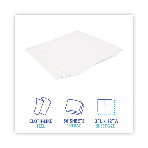 Image of Boardwalk® Drc Wipers, 12 X 13, White, 56 Bag, 18 Bags/Carton