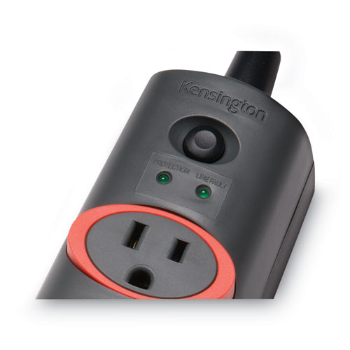 SmartSockets Color-Coded Strip Surge Protector, 6 AC Outlets, 7 ft Cord, 945 J, Black