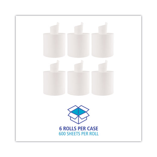 Image of Center-Pull Roll Towels, 2-Ply, 10 x 7.6, White, 600/Roll, 6/Carton