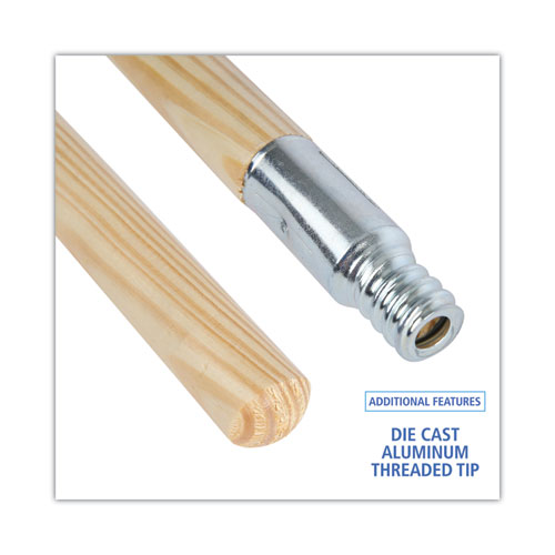 Image of Boardwalk® Metal Tip Threaded Hardwood Broom Handle, 0.94" Dia X 60", Natural