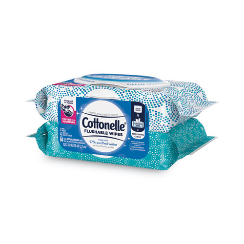 Image of Cottonelle® Fresh Care Flushable Cleansing Cloths, 1-Ply, 3.73 X 5.5, White, 84/Pack