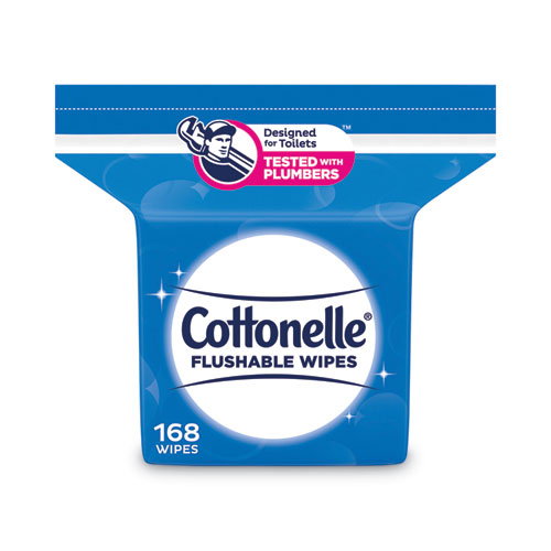 Cottonelle® Fresh Care Flushable Cleansing Cloths, 1-Ply, 5 X 7.25, White, 168/Pack