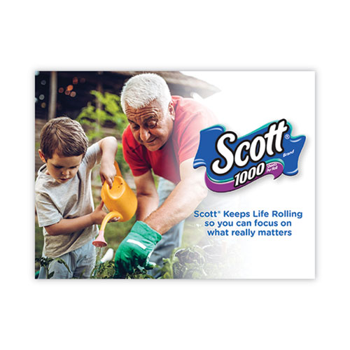 Image of Scott® Toilet Paper, Septic Safe, 1-Ply, White, 1,000 Sheets/Roll, 12 Rolls/Pack, 4 Pack/Carton