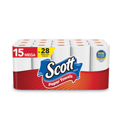 Scott® Choose-A-Sheet Mega Kitchen Roll Paper Towels, 1-Ply, 7.31 x 11, White, 102/Roll, 30 Rolls Carton