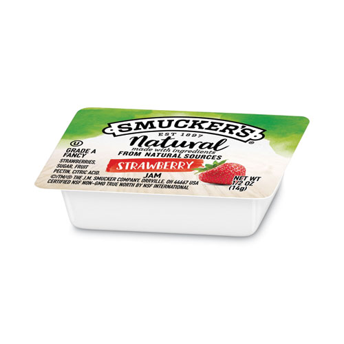 Image of Smucker's® Smuckers 1/2 Ounce Natural Jam, 0.5 Oz Container, Strawberry, 200/Carton