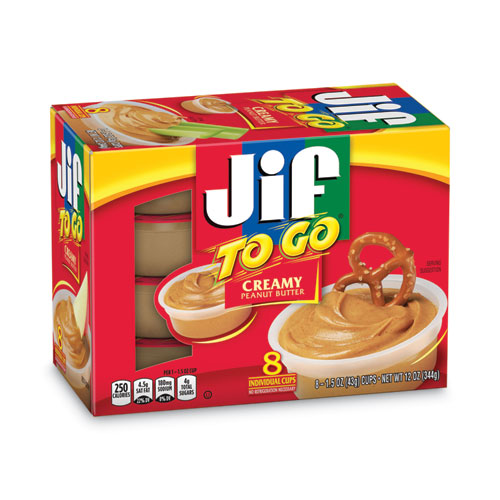 Jif To Go® Spreads, Creamy Peanut Butter, 1.5 oz Cup, 8/Box