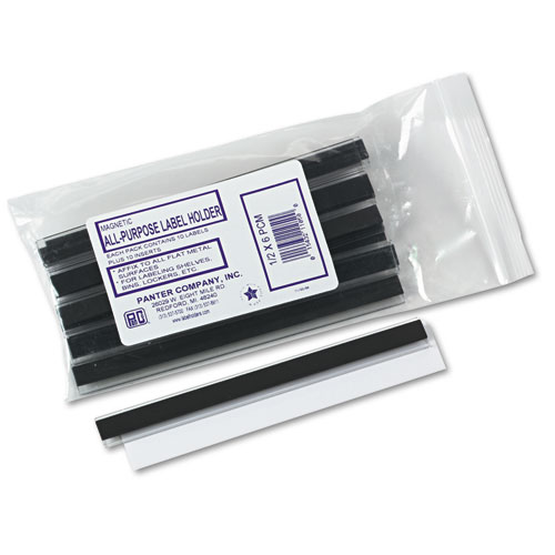 Clear Magnetic Label Holders Side Load 6 X 1 2 Clear 10 Pack