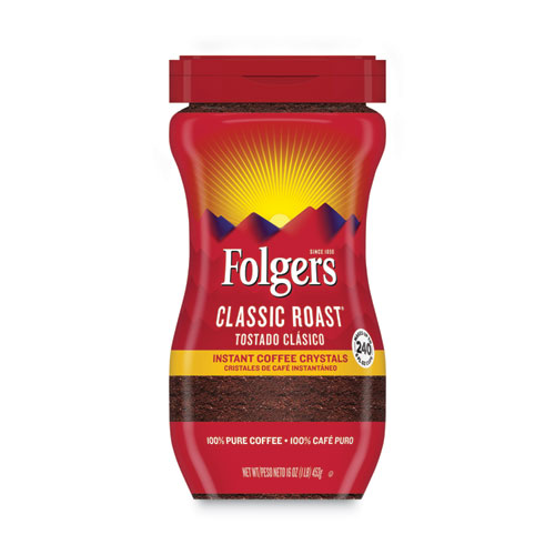 Image of Folgers® Instant Coffee Crystals, Classic Roast, 16Oz Jar
