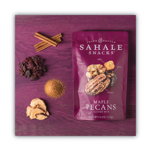 Image of Sahale Snacks® Glazed Mixes, Maple Cinnamon Pecan Walnut, 1.5 Oz Pouch, 18/Carton