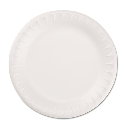 Image of Soak Proof Tableware, Foam Plates, 8.88" dia, White, 100/Pack