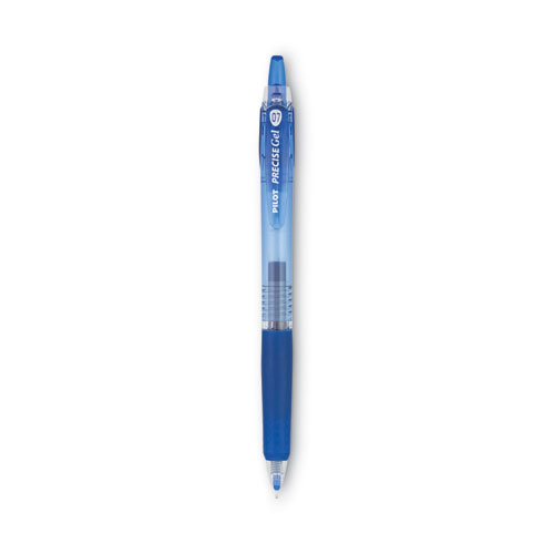 Precise Gel BeGreen Gel Pen, Retractable, Fine 0.7 mm, Blue Ink, Blue Barrel, Dozen
