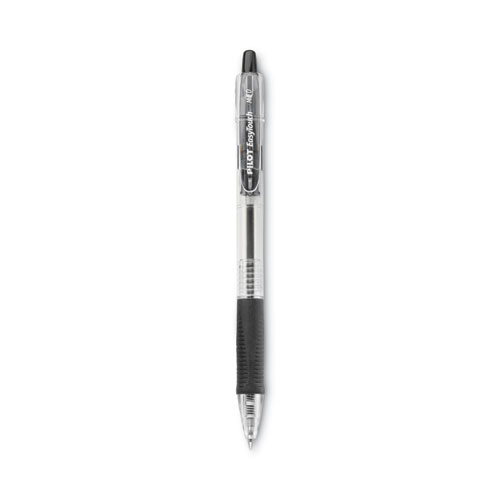 Pilot® Easytouch Ballpoint Pen, Retractable, Medium 1 Mm, Black Ink, Clear Barrel, Dozen