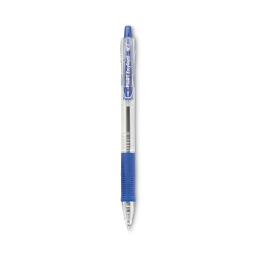 Pilot® Easytouch Ballpoint Pen, Retractable, Medium 1 Mm, Blue Ink, Clear Barrel, Dozen