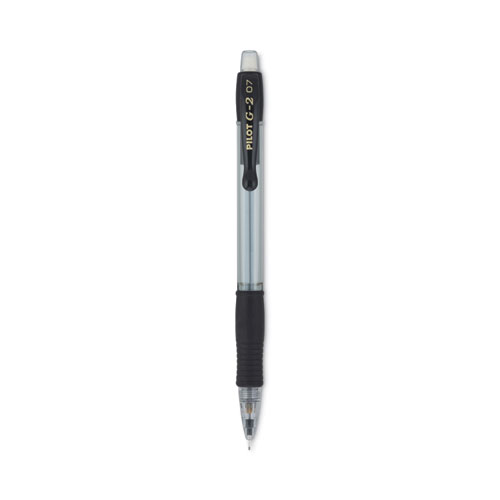 Pilot® G2 Mechanical Pencil, 0.7 Mm, Hb (#2.5), Black Lead, Clear/Black Accents Barrel, Dozen
