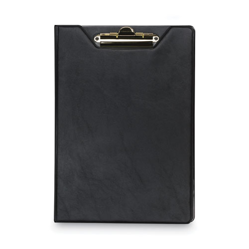 Value Padfolio, Heavyweight Sealed Vinyl, Brass Clip, Inside Front Pocket, Black