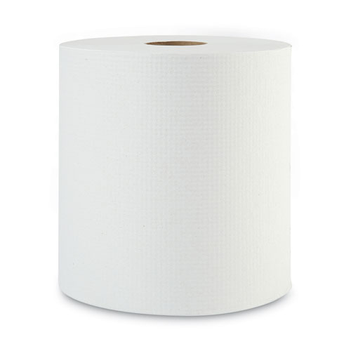 Image of Hardwound Paper Towels, 1-Ply, 8" x 800 ft, White, 6 Rolls/Carton