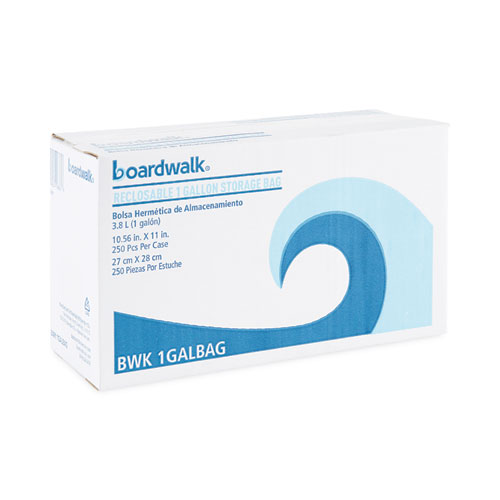 Boardwalk® Reclosable Food Storage Bags, 1 Gal, 1.75 Mil, 10.5" X 11", Clear, 250/Box