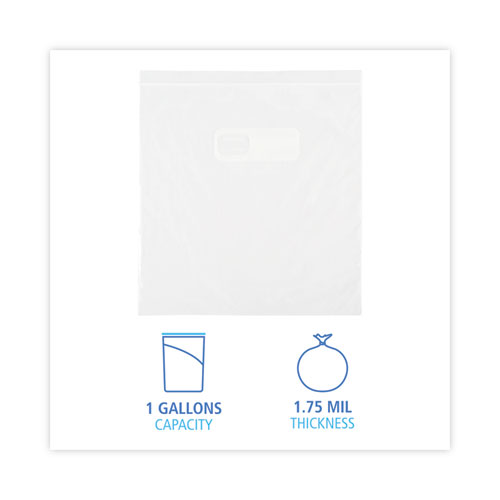 Image of Boardwalk® Reclosable Food Storage Bags, 1 Gal, 1.75 Mil, 10.5" X 11", Clear, 250/Box