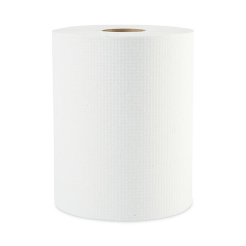 Image of Boardwalk® Hardwound Paper Towels, 1-Ply, 8" X 600 Ft, White, 2" Core, 12 Rolls/Carton