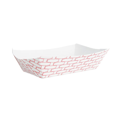 Boardwalk Paper Food Baskets 3lb Capacity Red/White 500/Carton 30LAG300 