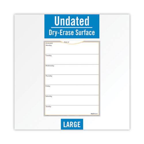 Image of At-A-Glance® Wallmates Self-Adhesive Dry Erase Weekly Planning Surfaces, 18 X 24, White/Gray/Orange Sheets, Undated