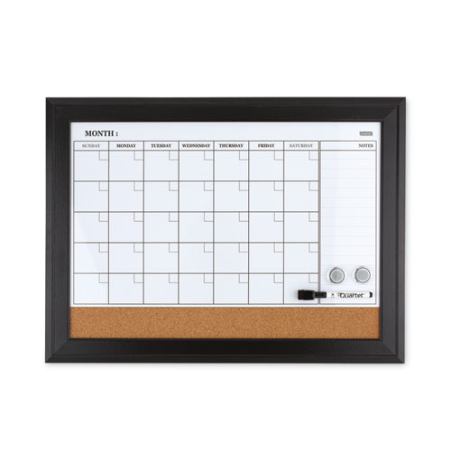 Image of Quartet® Home Decor Magnetic Combo Dry Erase Board With Cork Board On Bottom, 23 X 17, Tan/White Surface, Espresso Wood Frame