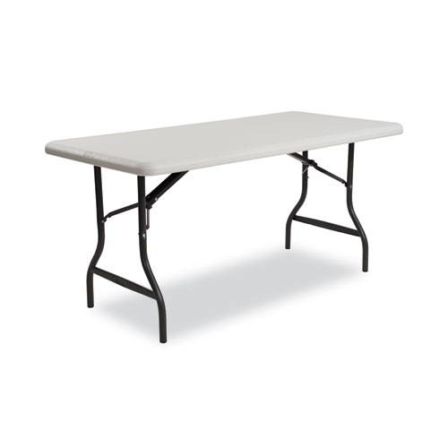 IndestrucTable Industrial Folding Table, Rectangular, 96" x 30" x 29", Platinum