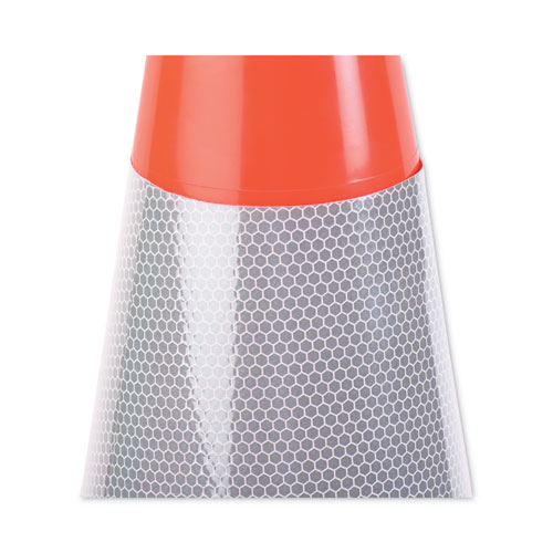 Image of Tatco Traffic Cone, 14 X 14 X 28, Orange/Silver