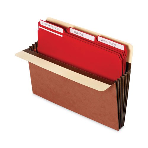 Image of Universal® Redrope Expanding File Pockets, 7" Expansion, Letter Size, Brown, 5/Box