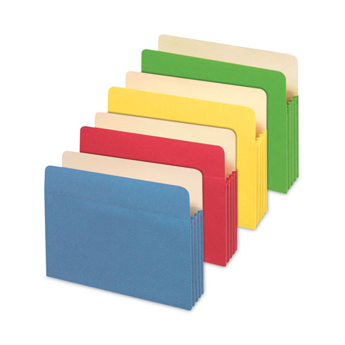 Universal® Redrope Expanding File Pockets, 3.5" Expansion, Letter Size, Assorted Colors, 5/Box
