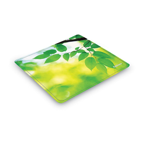 Image of Fellowes® Recycled Mouse Pad, 9 X 8, Leaves Design