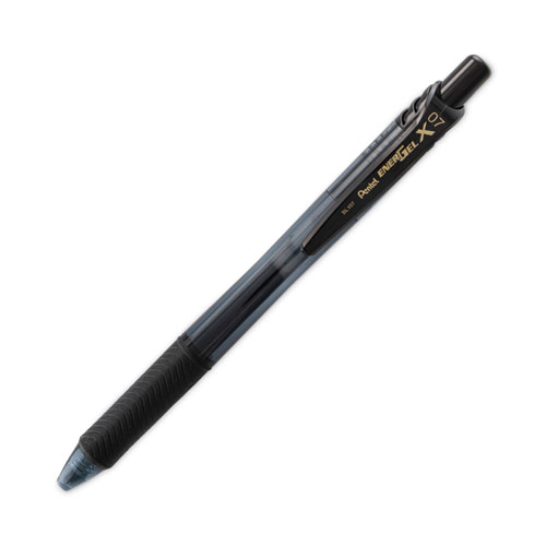 Image of EnerGel-X Gel Pen, Retractable, Medium 0.7 mm, Black Ink, Black Barrel, Dozen