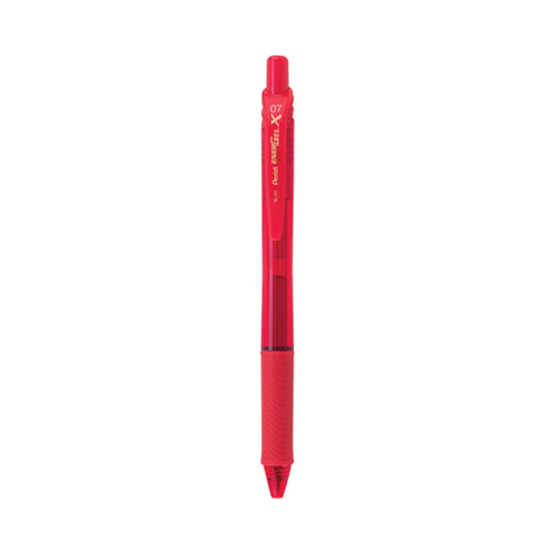 Image of EnerGel-X Gel Pen, Retractable, Medium 0.7 mm, Red Ink, Red Barrel, Dozen