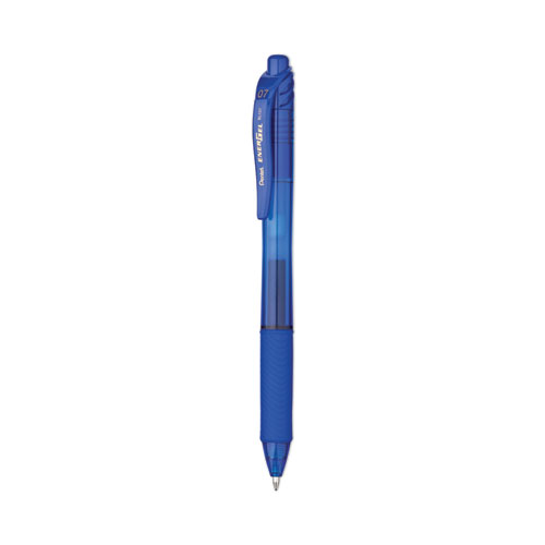 EnerGel-X+Gel+Pen%2C+Retractable%2C+Medium+0.7+mm%2C+Blue+Ink%2C+Translucent+Blue%2FBlue+Barrel%2C+Dozen