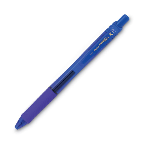 Image of EnerGel-X Gel Pen, Retractable, Medium 0.7 mm, Blue Ink, Blue Barrel, Dozen