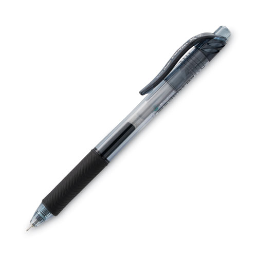 Image of Pentel® Energel-X Gel Pen, Retractable, Fine 0.5 Mm Needle Tip, Black Ink, Black Barrel, Dozen