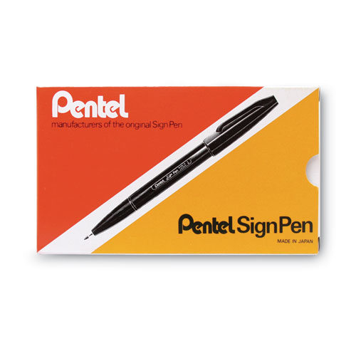 Sign Pen Fine Point Color Marker, Extra-Fine Bullet Tip, Blue, Dozen