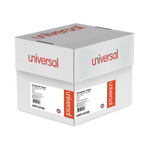 Image of Universal® Printout Paper, 4-Part, 15 Lb Bond Weight, 9.5 X 11, White, 900/Carton