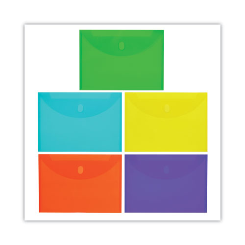 Image of C-Line® Reusable Poly Envelope, Hook/Loop Closure, 8.5 X 11, Assorted Colors, 10/Pack