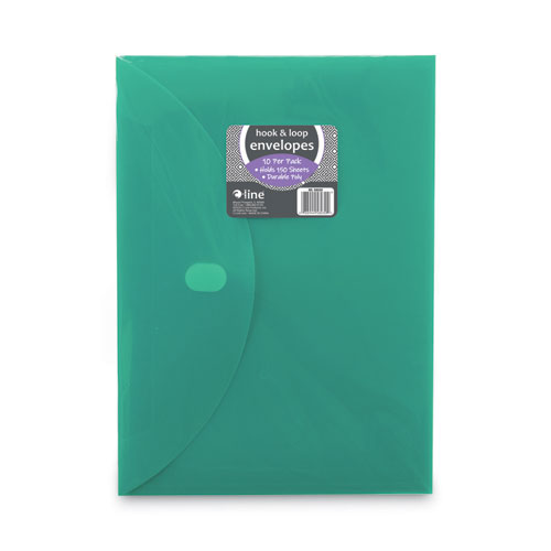 Image of C-Line® Reusable Poly Envelope, Hook/Loop Closure, 8.5 X 11, Assorted Colors, 10/Pack