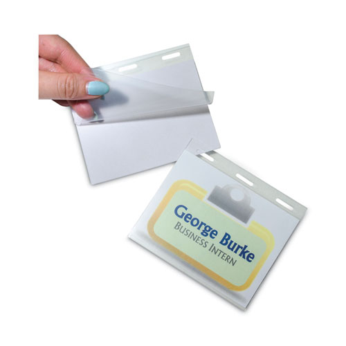 Self-Laminating Magnetic Style Name Badge Holder Kit, 3" x 4", Clear, 20/Box