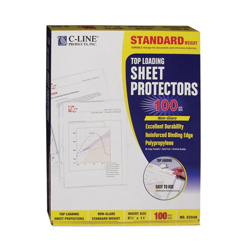 Standard Weight Polypropylene Sheet Protectors, Non-Glare, 2", 11 x 8.5, 100/Box