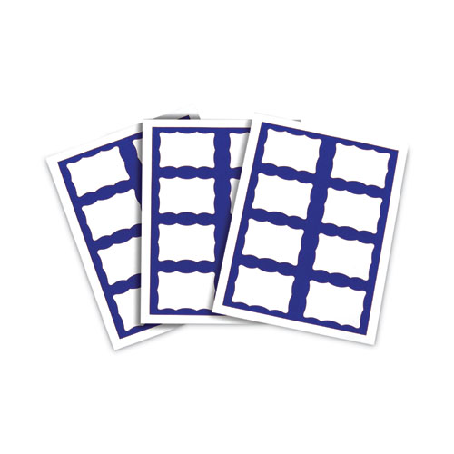 C-Line® Laser Printer Name Badges, 3 3/8 X 2 1/3, White/Blue, 200/Box