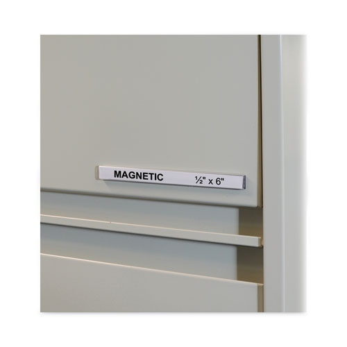 HOL-DEX Magnetic Shelf/Bin Label Holders, Side Load, 0.5 x 6, Clear, 10/Box