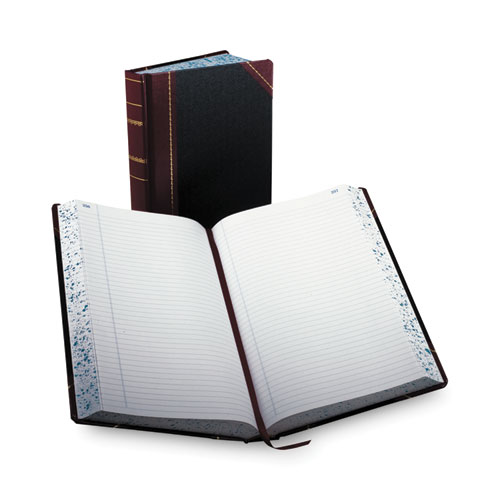 Boorum & Pease® Account Record Book, Record-Style Rule, Black/Red/Gold Cover, 13.75 X 8.38 Sheets, 500 Sheets/Book