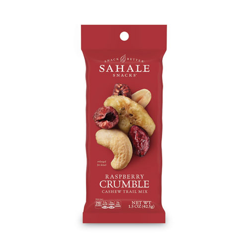 Sahale Snacks® Glazed Mixes, Raspberry Crumble Cashew Trail Mix, 1.5 Oz Pouch, 18/Carton